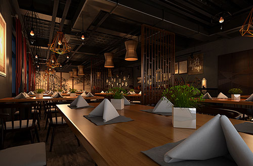 东营简约大气中式风格餐厅设计装修效果图