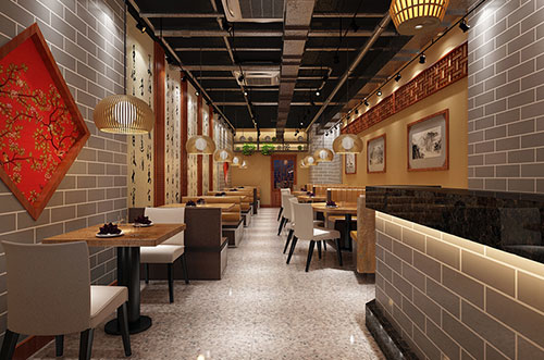 东营传统中式餐厅餐馆装修设计效果图